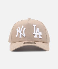 New Era New York Yankees X Los Angeles Dodgers 'Dual Logo' 9FORTY A-Frame Snapback Camel