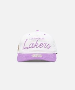 Mitchell & Ness Los Angeles Lakers Pastel Corduroy Snapback White Cream/Purple