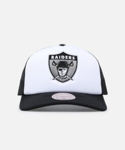 Mitchell & Ness Las Vegas Raiders Logo Foam Trucker Snapback Black/White