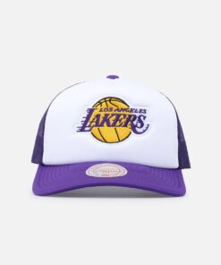 Mitchell & Ness Los Angeles Lakers Team Foam Trucker Snapback Purple/White