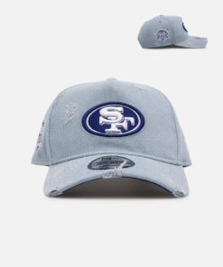 New Era San Francisco 49ers 'Distressed Denim' 9FORTY A-Frame Snapback Light Wash Denim