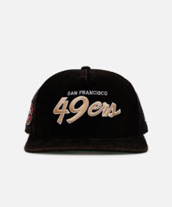 New Era San Francisco 49ers 'Washed Black NFL Golfer' Corduroy Golfer Snapback Washed Black