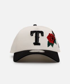New Era Texas Rangers 'Chrome Black Roses' 9FORTY A-Frame Snapback Chrome/Black