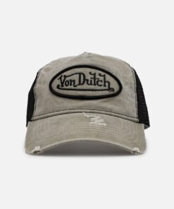 Von Dutch Washed Unstructured Trucker Snapback Washed Olive