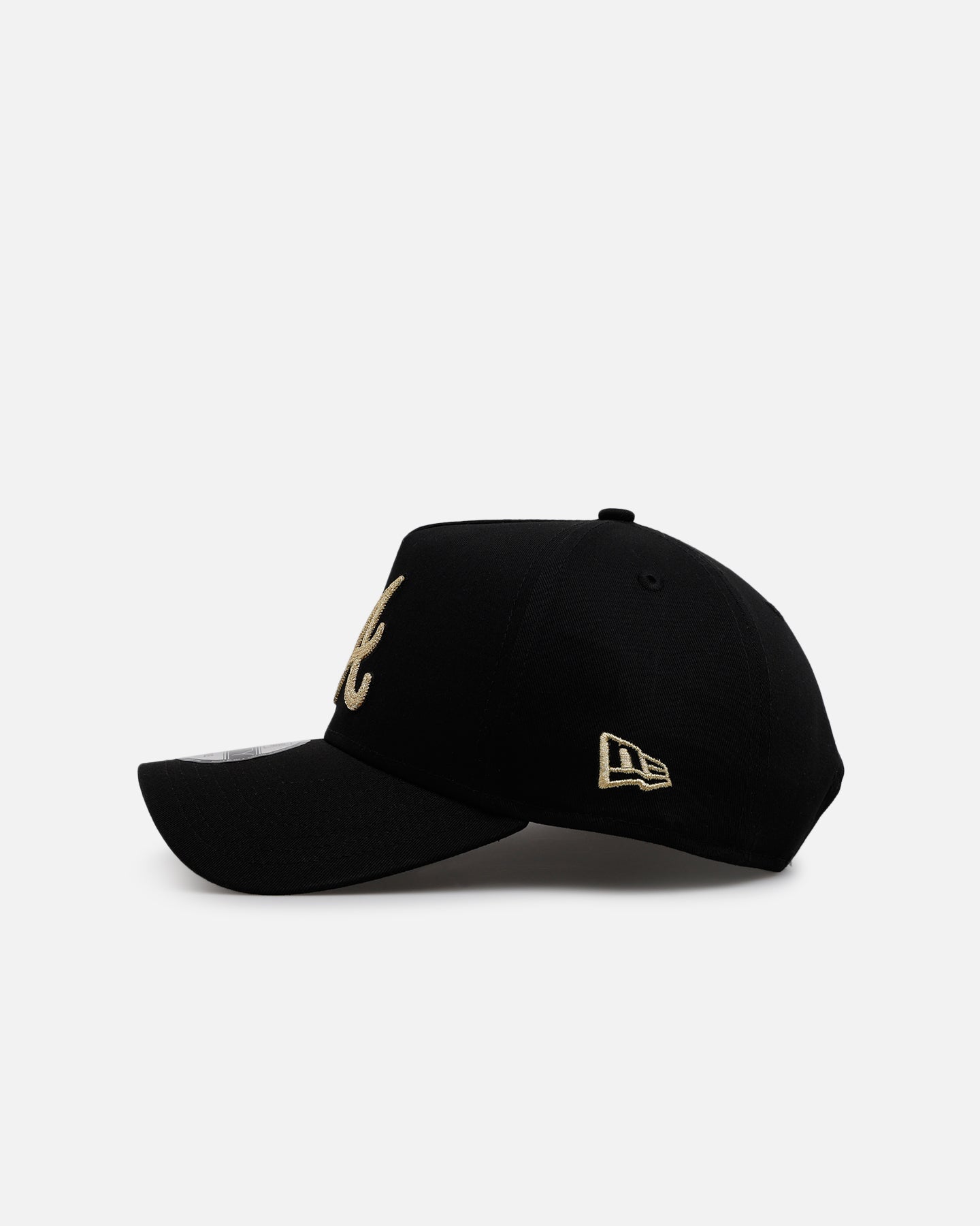 New Era Atlanta Braves 'Raised Metallic Chainstitch' 9FORTY A-Frame Snapback Black
