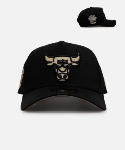 New Era Chicago Bulls 'Raised Metallic Chainstitch' 9FORTY A-Frame Snapback Black