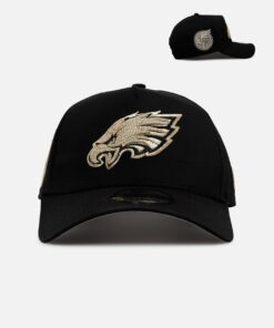 New Era Philadelphia Eagles 'Raised Metallic Chainstitch' 9FORTY A-Frame Snapback Black