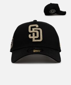 New Era San Diego Padres 'Raised Metallic Chainstitch' 9FORTY A-Frame Snapback Black