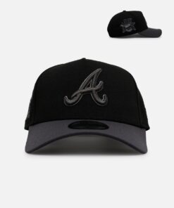 New Era Atlanta Braves 'Stealth' 9FORTY A-Frame Snapback Black/Charcoal