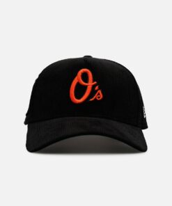 New Era Baltimore Orioles 'Black Cord' 9FORTY A-Frame Corduroy Snapback Black