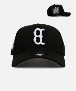 New Era Boston Red Sox 'Black White Upside Down Logo' 9FORTY A-Frame Snapback Black/White