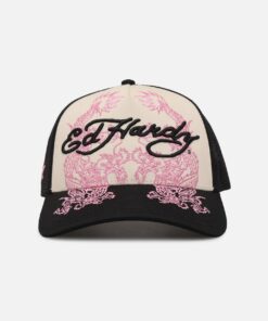 Ed Hardy Dragon Trucker Snapback Black/White