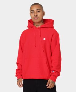 Champion Rev Weave Hoodie Red