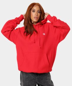 Champion Rev Weave Hoodie Red
