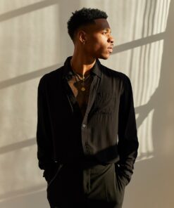 XXIII Crete Long Sleeve Button Up Shirt Black