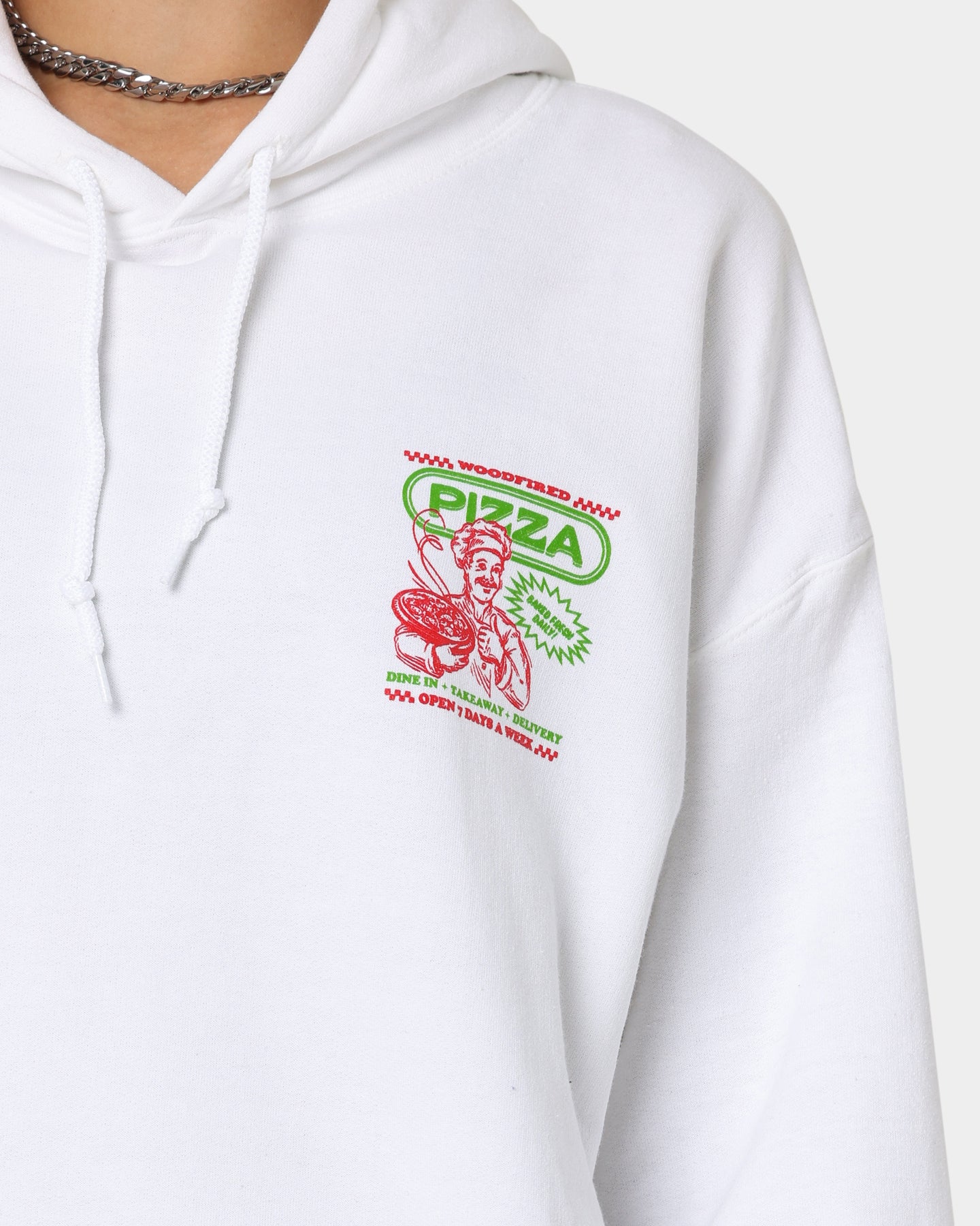 Goat Crew Pizza Shop Hoodie White