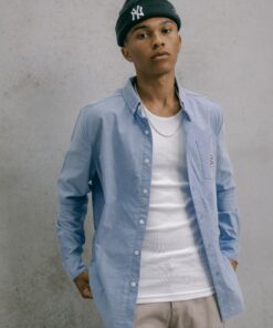 Carre Team Paris Long Sleeve Button Up Shirt Light Blue