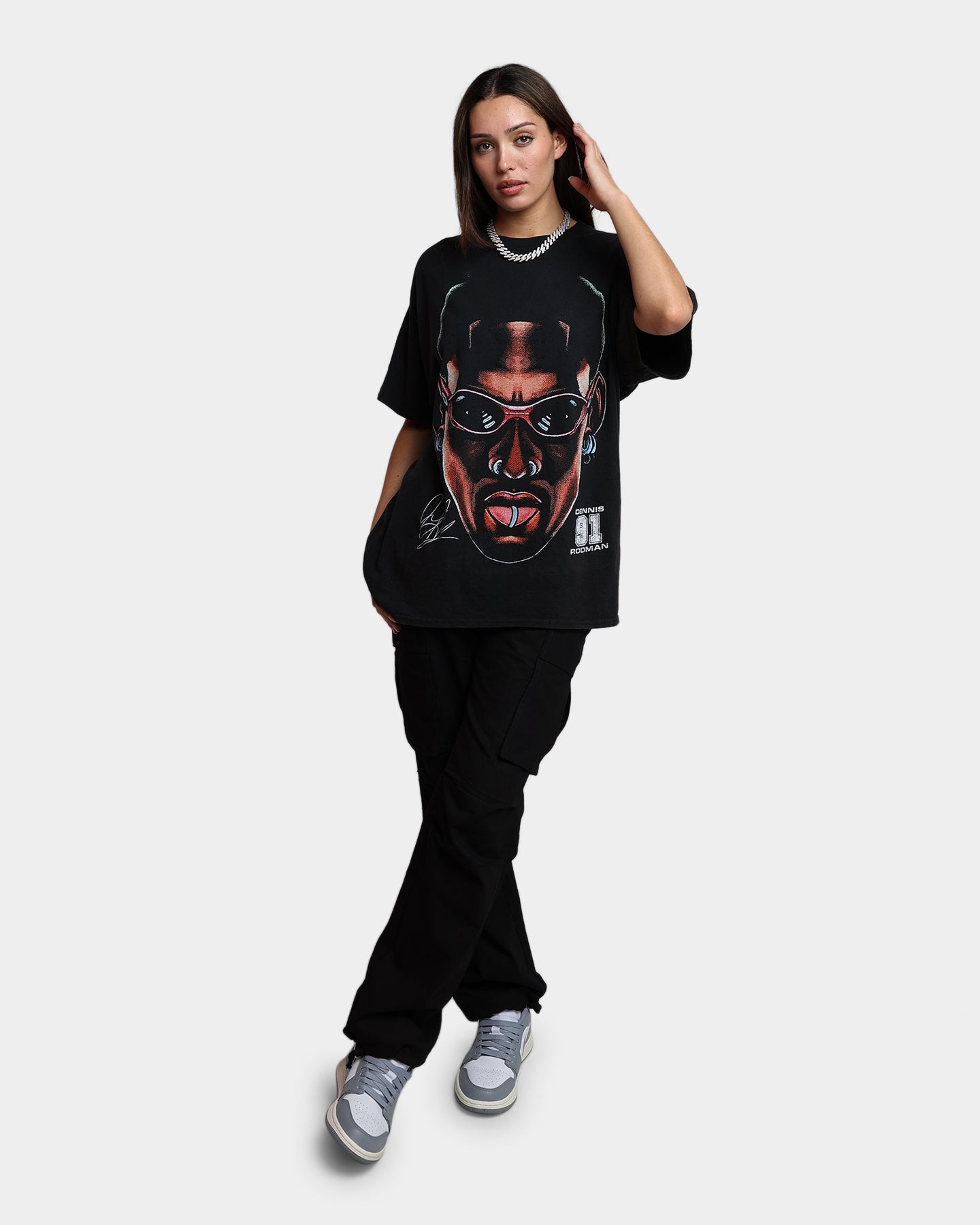 Rodman Brand 91 Face Vintage T-Shirt Washed Black