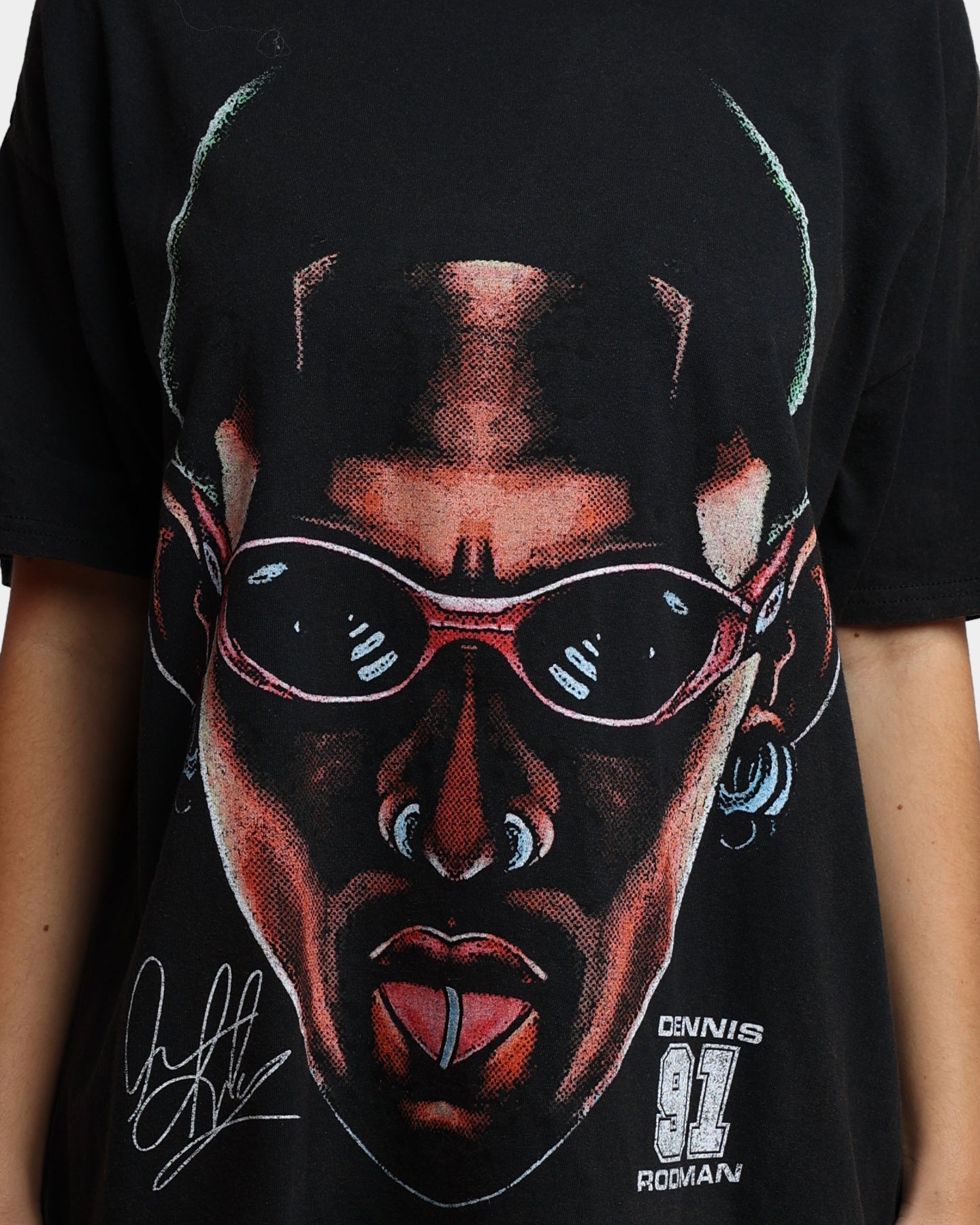 Rodman Brand 91 Face Vintage T-Shirt Washed Black