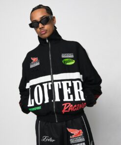 Loiter Speedway Windbreaker Jacket Black