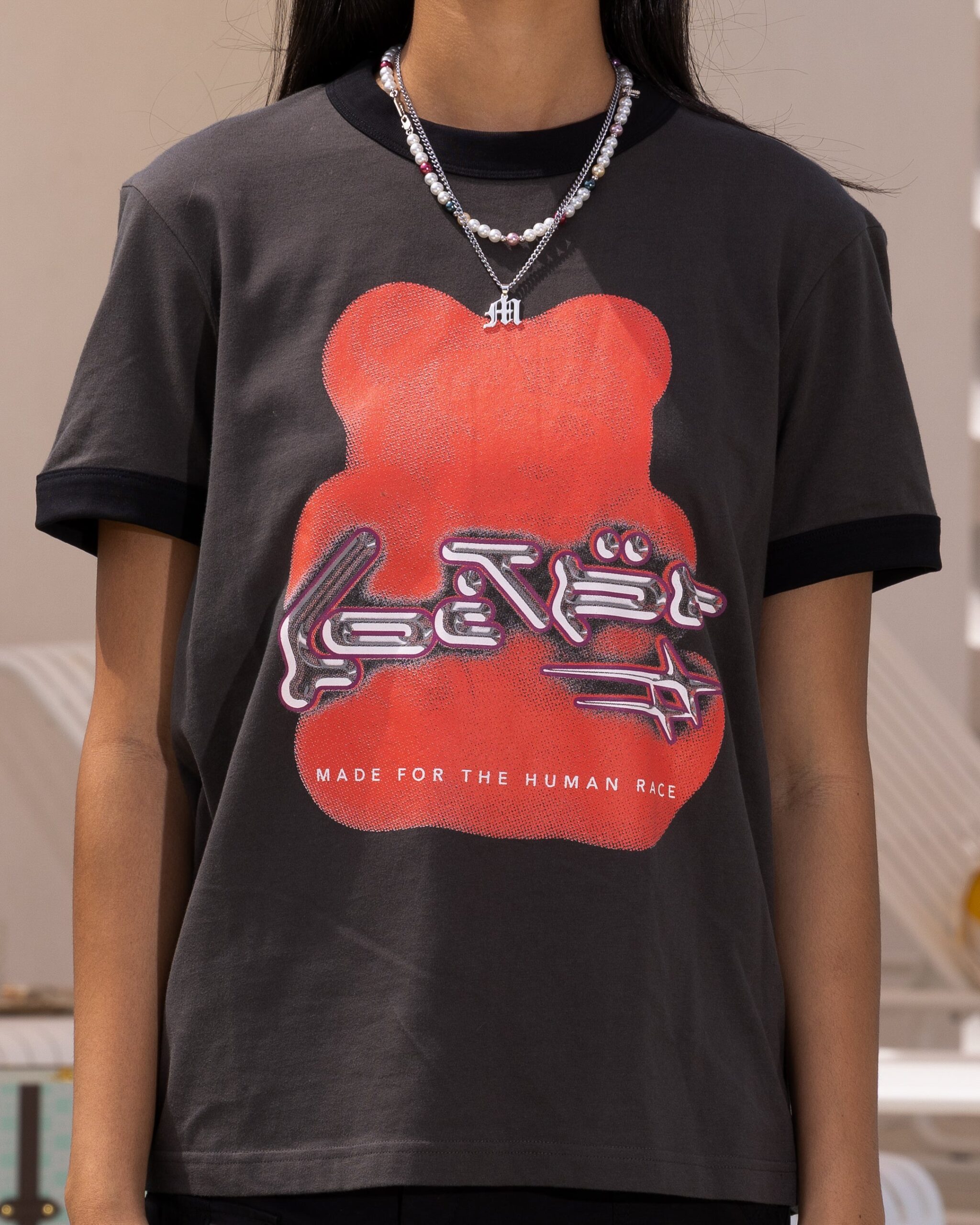 Loiter Gummy Ringer T-Shirt Charcoal