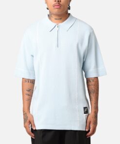 Carre Thorny 1/4 Zip Polo Shirt Light Blue