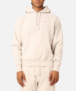 Champion Reverse Weave Small C Hoodie Stone