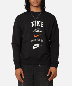 Nike Club Fleece Graphic Crewneck Black/Sail/Safe