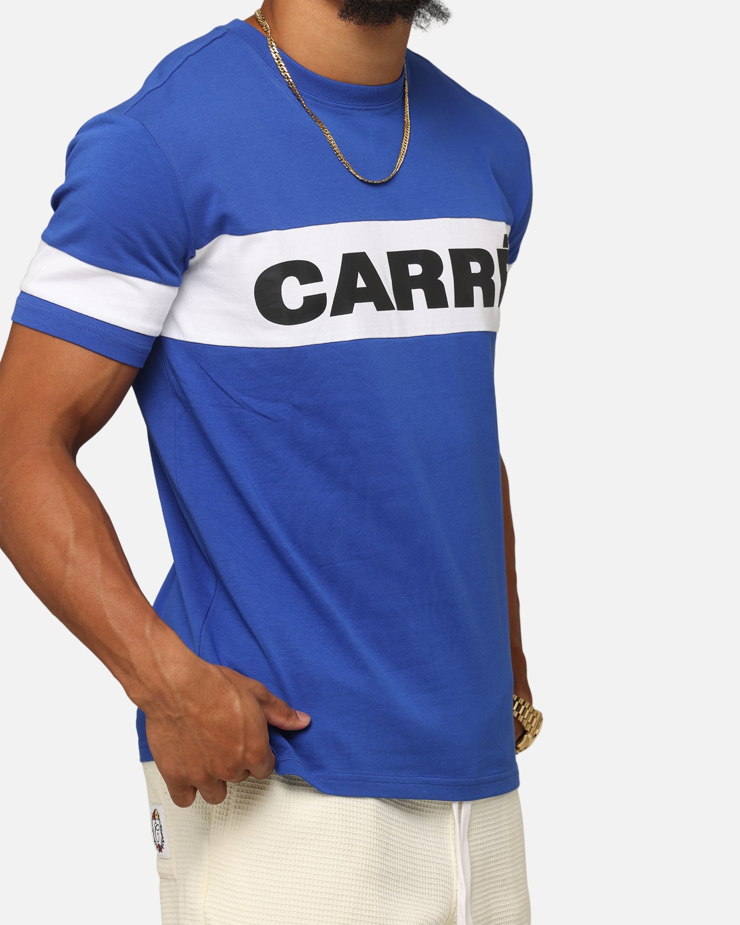 Carre Bars T-Shirt Royal/White