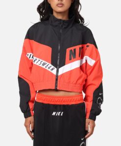 Nike Women's Sportswear Woven Street Jacket Light Crimson/Black/White