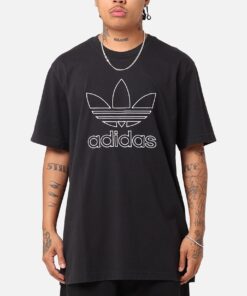 Adidas Outline Trefoil T-Shirt Black