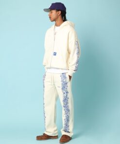 Carré Botanical Zip Up Hoodie Off White