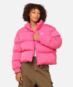 Stüssy Women's Graffiti Cropped Puffer Jacket Bubblegum