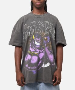 American Thrift X Space Jam Monstars Heavyweight Vintage T-Shirt Black Wash