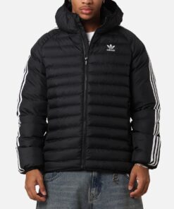 Adidas Padded Hooded Jacket Black/White