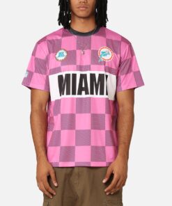 Majestic Athletic Miami Dolphins Team Line Checkered Jersey Black/Pink