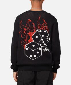 Stussy Fire Dice Sweater Black