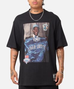 Mitchell & Ness Charlotte Hornets 1991 NBA Draft T-Shirt Faded Black