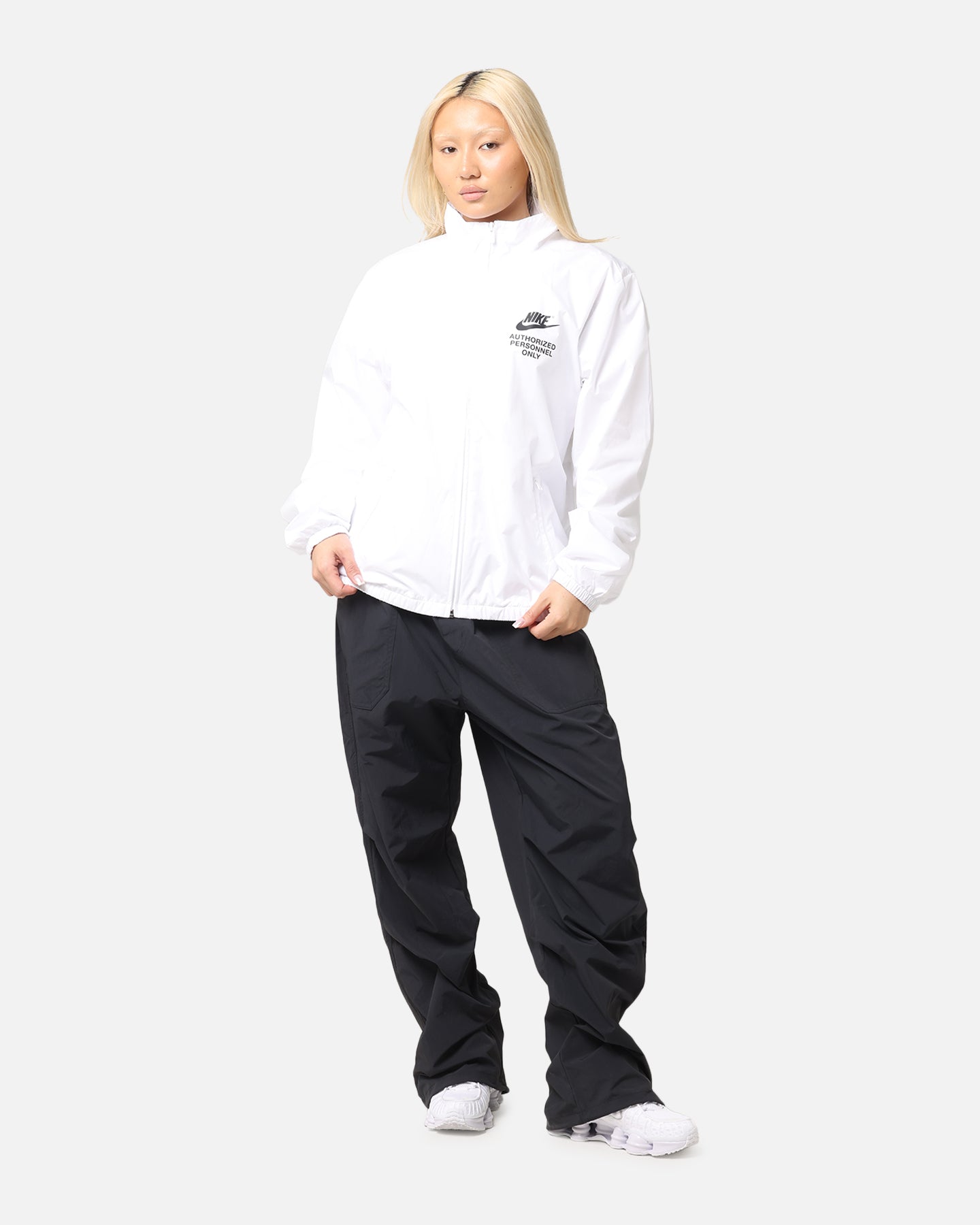 Nike Woven Full Zip Jacket White/White/Black