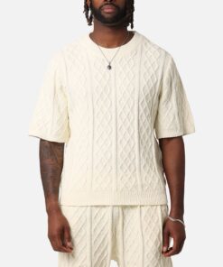 XXIII Lucas Cable Knit T-Shirt Cream