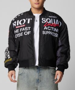 Loiter Riot Squad Bomber Jacket Black