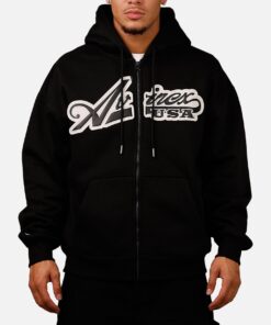 Avirex Script Full Zip Hoodie Black
