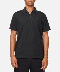 Adidas Essentials Waffle Polo T-Shirt Black