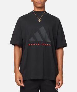 Adidas One Jersey Basketball T-Shirt Black/Red