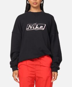 Nike Club Oversized Crewneck Sweatshirt Black/Pink