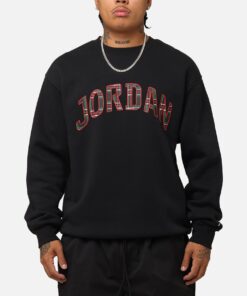Jordan Essentials Holiday Fleece Crewneck Black/Sail