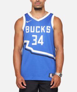 Nike Giannis Antetokounmpo Milwaukee Bucks #34 City Edition 2024/25 Nike Dri-Fit NBA Swingman Jersey Game Royal