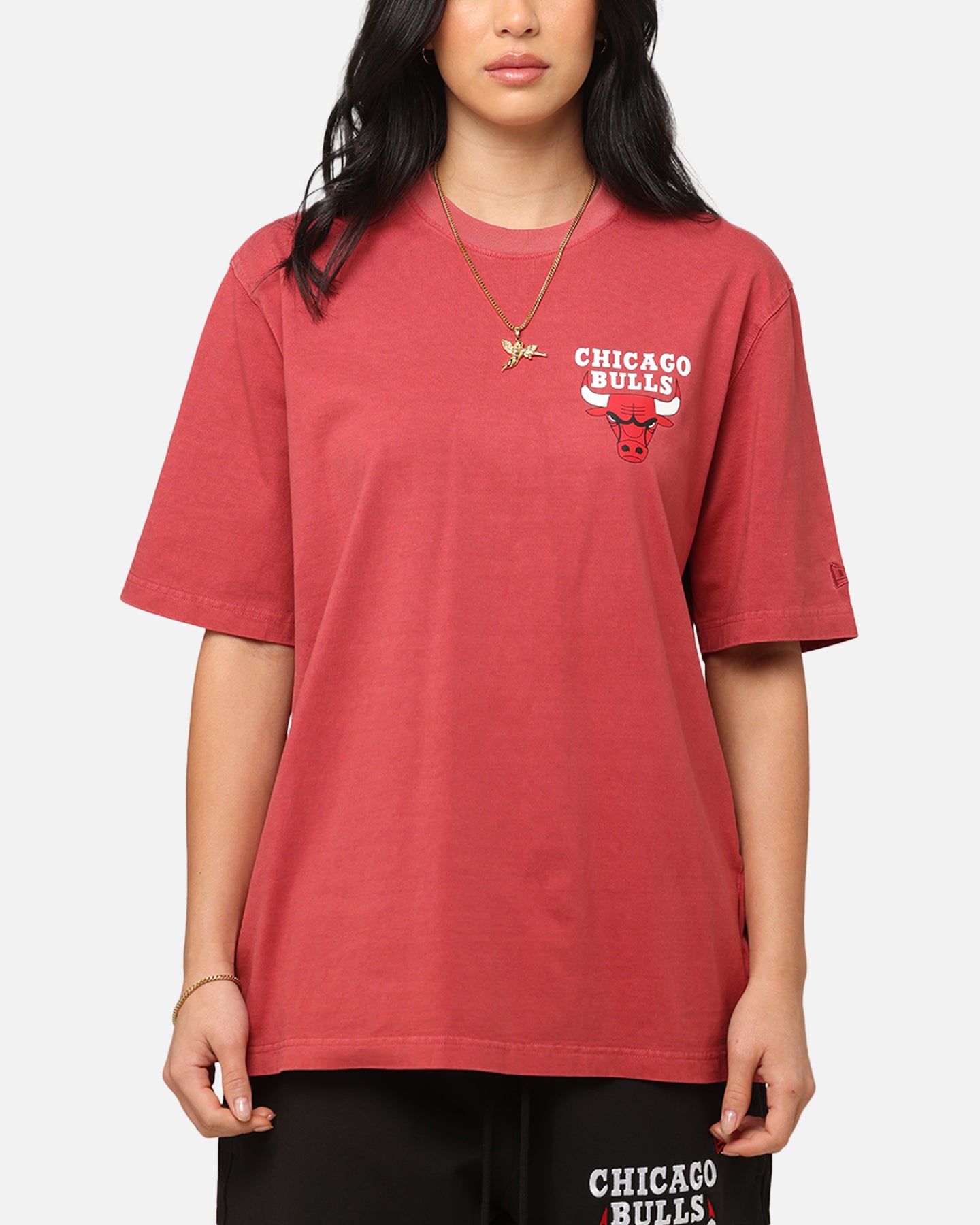 New Era Chicago Bulls Washed NBA T-Shirt Burgundy