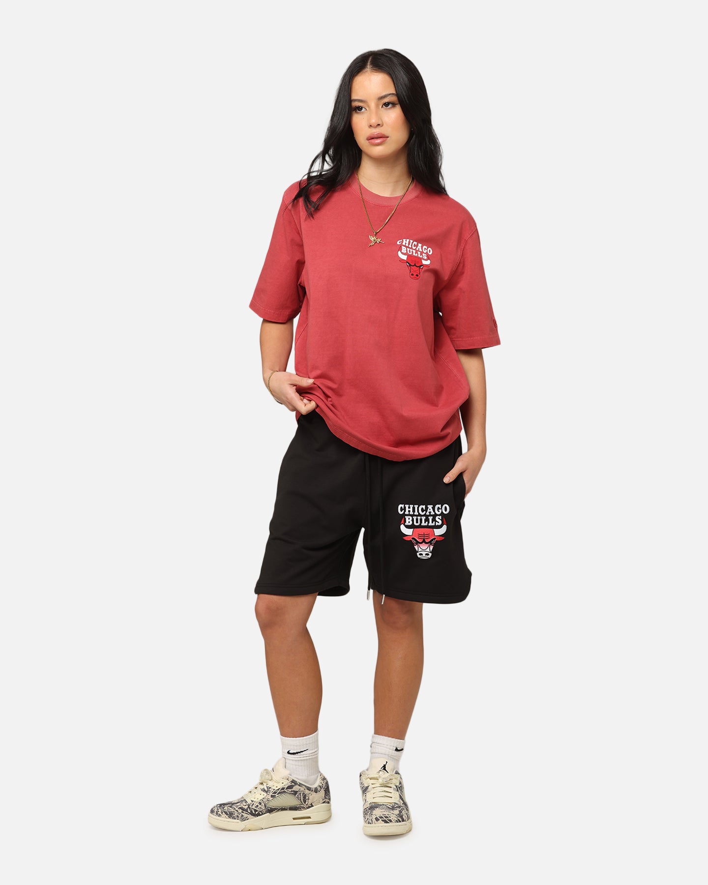 New Era Chicago Bulls Washed NBA T-Shirt Burgundy