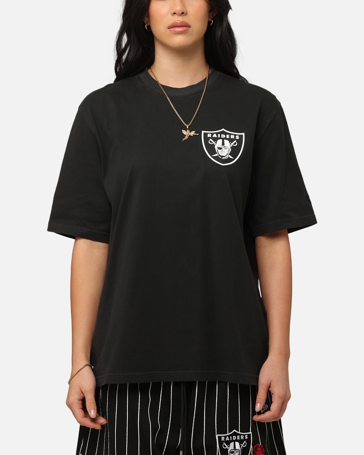 New Era Las Vegas Raiders Washed NBA T-Shirt Black